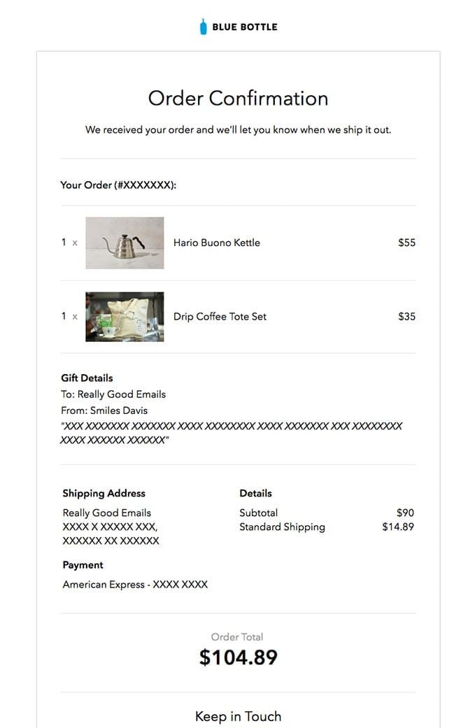 Email receipt