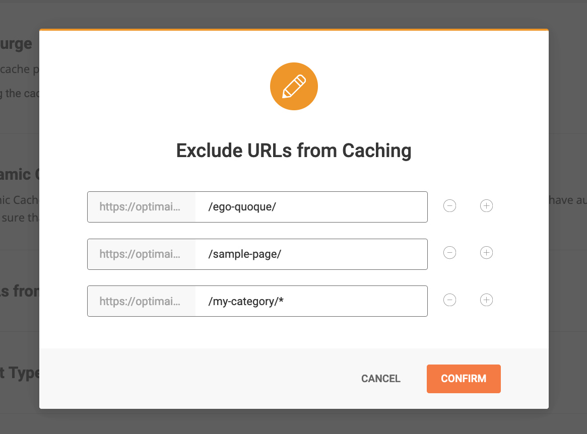 sg optimizer exclude urls