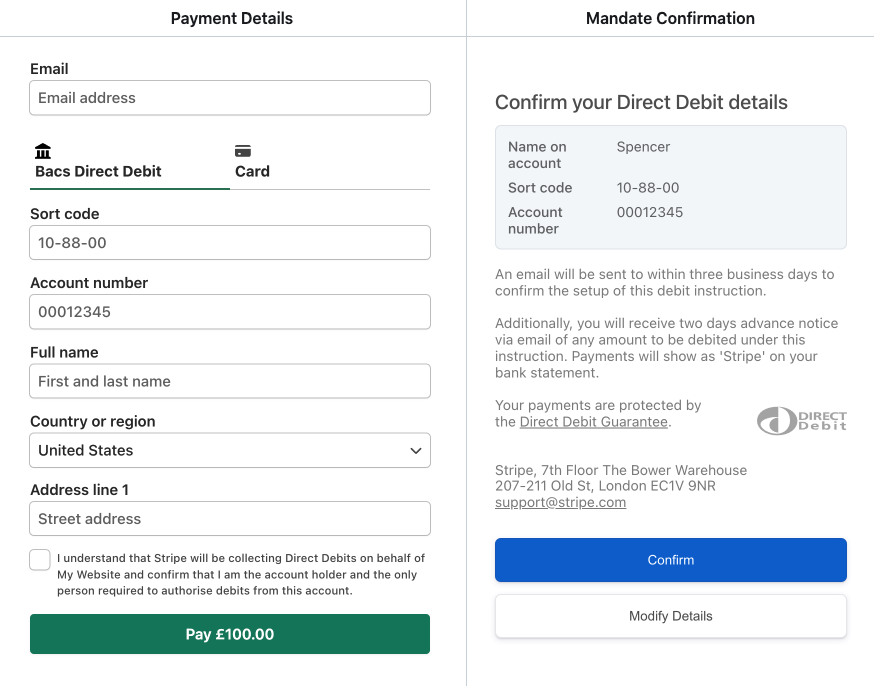 bacs direct debit
