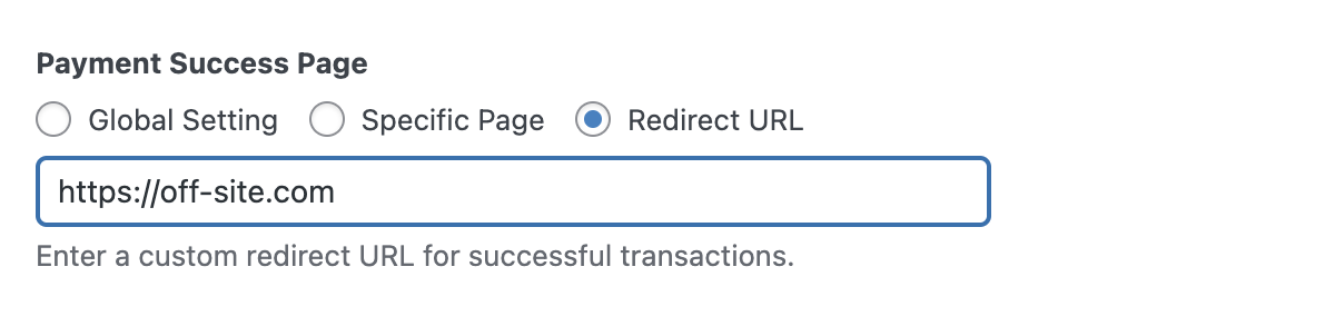 WP Simple Pay form builder payment success page redirect url