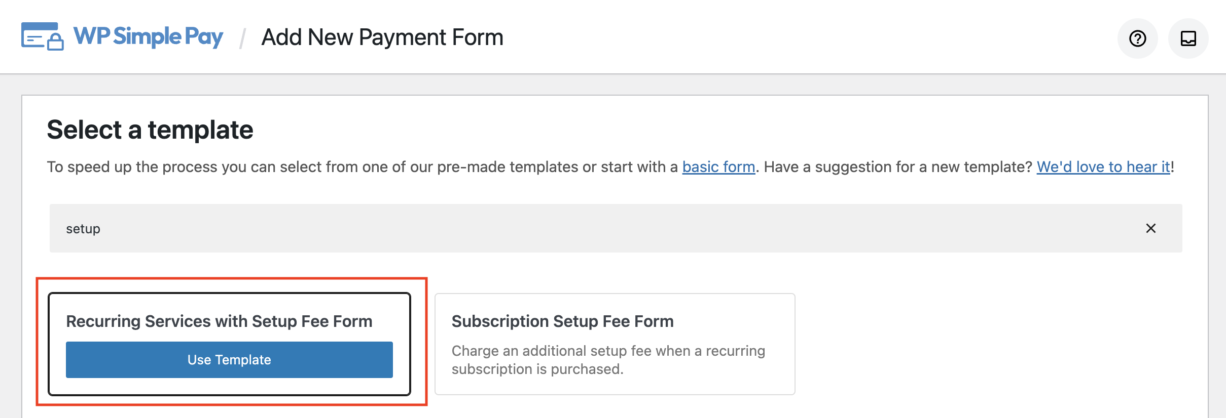 setup fee template