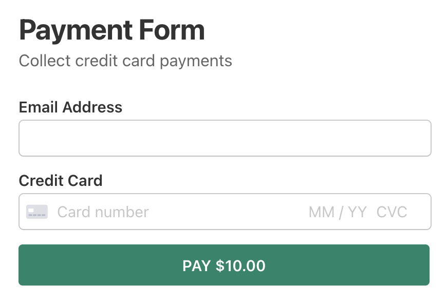 stripe payment form