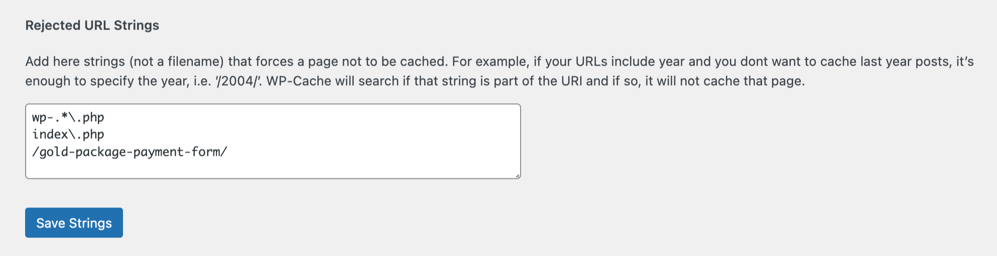 wp simple pay wp super cache settings