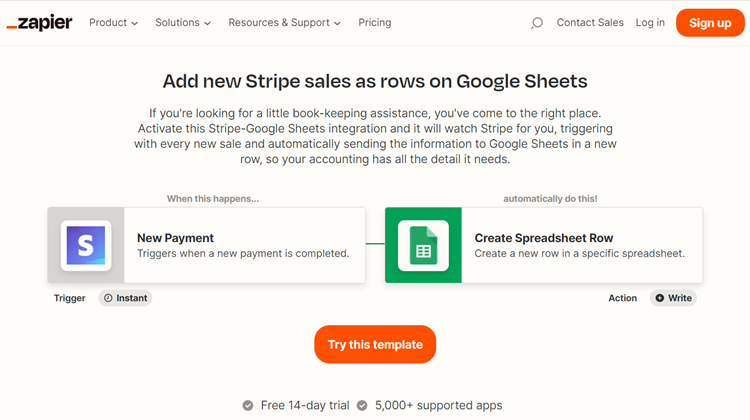 zapier spreadsheet integration